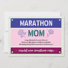 Roze Grappige Marathon Moeder Moederdag Kaart