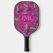 Roze Grappige Pickleball Paddle Met Aangepaste Mon (Voorkant)