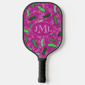 Roze Grappige Pickleball Paddle Met Aangepaste Mon (Achterkant)