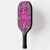 Roze Grappige Pickleball Paddle Met Aangepaste Mon (Links)