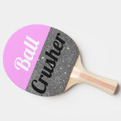 Roze grappige praatjes met de rode kruis tafeltennisbatje (Zijkant)