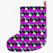 Roze grasbowlingpatroon, grote kerstsok (Achterkant)
