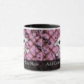 Roze graszog Skull w/ Crossbones Harten Mok (Midden)