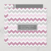 Roze Gray Chevron Wedding Vow Renewal Uitnodiging (Voorkant / Achterkant)