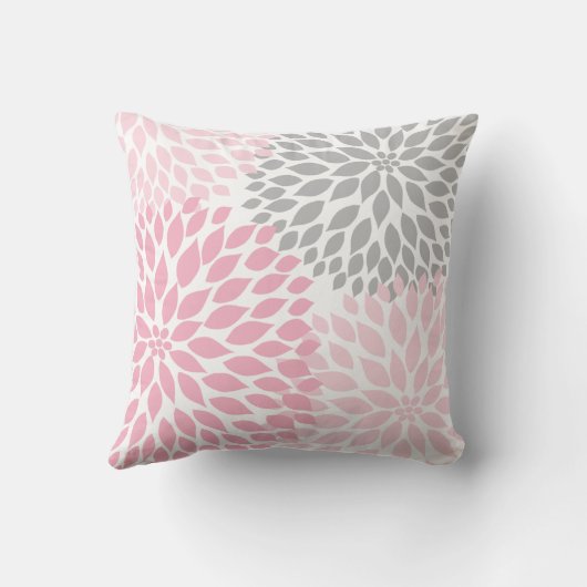 Roze gray Dahlia bloemkussen Kussen (Achterkant)
