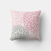 Roze gray Dahlia bloemkussen Kussen (Voorkant)