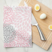 Roze Gray Dahlia Kitchen Tea Towel Theedoek (Quarter Fold)