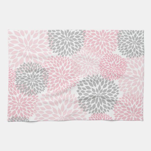 Roze Gray Dahlia Kitchen Tea Towel Theedoek (Horizontaal)