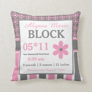 Roze gray Floral Baby Kussen