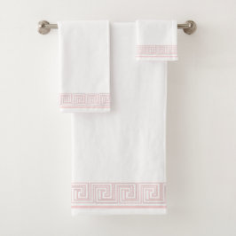 Roze Grecian Frieze Design Bad Handdoek