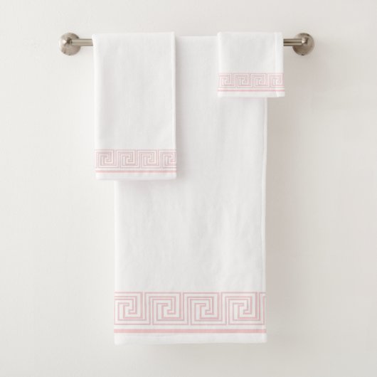 Roze Grecian Frieze Design Bad Handdoek (Insitu)