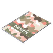 Roze Green Camouflage Camo Spiral Notebook Journal Notitieboek (Linkerzijde)