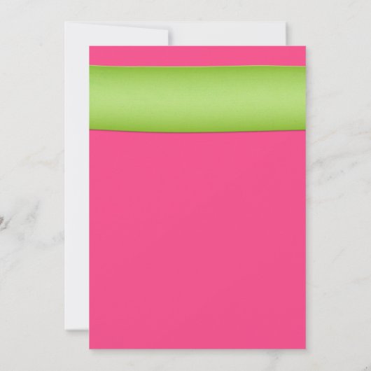 Roze Green Daisy Damask First Communitation Invita Kaart (Achterkant)