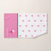 Roze Green Preppy monogegrammeerd golf-themed Bad Handdoek (Handdoek)