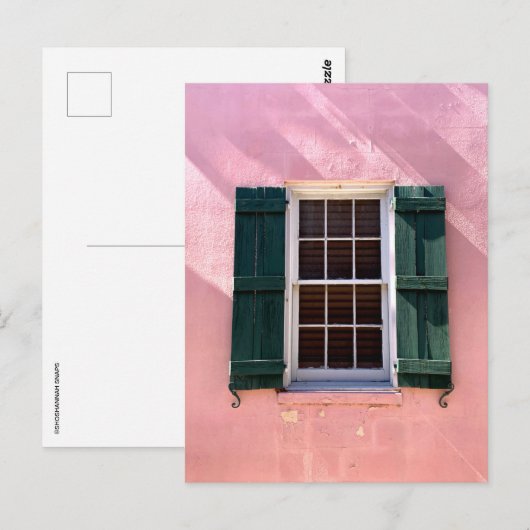 Roze & Green Window St Augustine Florida Foto Briefkaart (Voorkant / Achterkant)