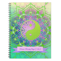 Roze Green Yin Yang Mandala Geometry Mandala