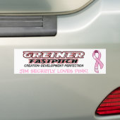 Roze Greiner Fastpitch Bumpersticker (Op auto)