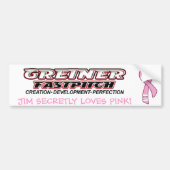 Roze Greiner Fastpitch Bumpersticker (Voorkant)