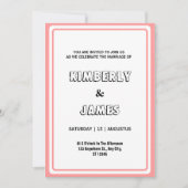 Roze grens elegant modern minimalistisch huwelijk kaart (Voorkant)