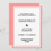 Roze grens elegant modern minimalistisch huwelijk kaart (Voorkant / Achterkant)