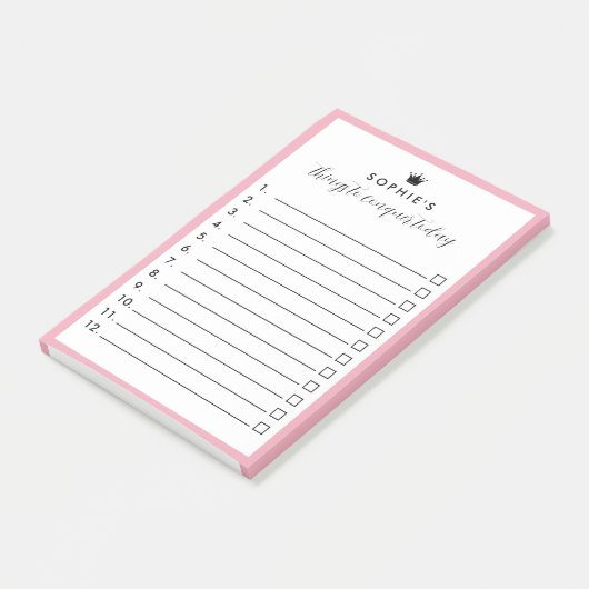 Roze Grens Prinses Kroon Dingen te Veroveren Post-it® Notes (Schuin)