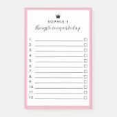 Roze Grens Prinses Kroon Dingen te Veroveren Post-it® Notes (Voorkant)