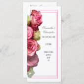 Roze grens roos kerk bruiloft programma programmakaart (Voorkant / Achterkant)