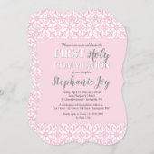 Roze Grenzen Religieuze Uitnodiging (Voorkant / Achterkant)