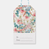 Roze Grevillea en Eucalyptus Cadeaulabel (Achterkant)