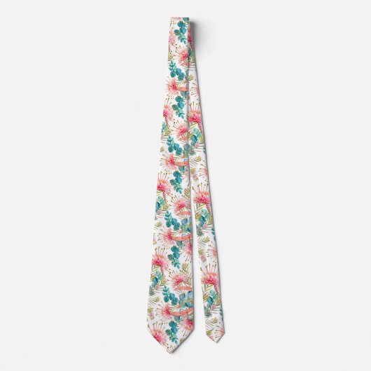 Roze Grevillea en Eucalyptus Stropdas (Voorkant)