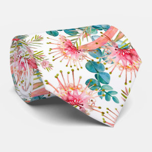 Roze Grevillea en Eucalyptus Stropdas