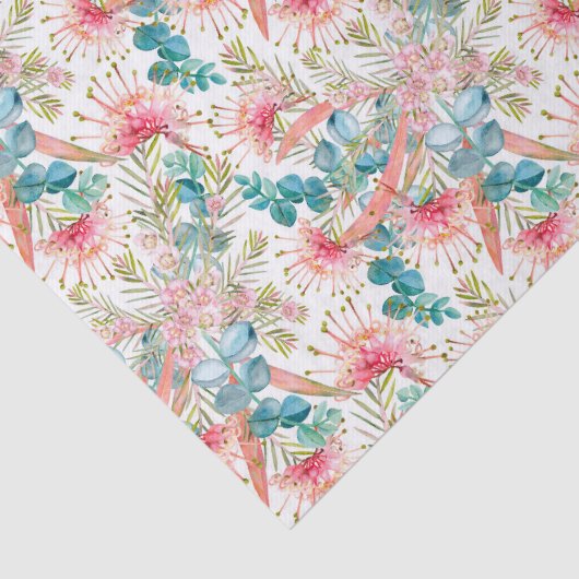 Roze Grevillea en Eucalyptus Tissuepapier (Detail)