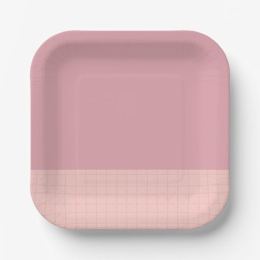 Roze grid meisje baby shower bord (Voorkant)