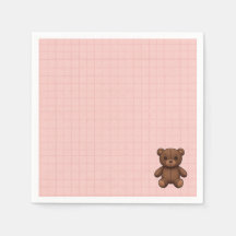 Roze grid meisje baby shower servet