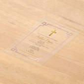 Roze Grieks-orthodoxe Christening Girl Baptisme Acryl Uitnodigingen (Laagn)