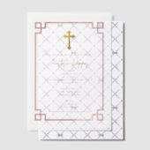 Roze Grieks-orthodoxe Christening Girl Baptisme Vellum Uitnodigingen (Offset (Uitnodiging))