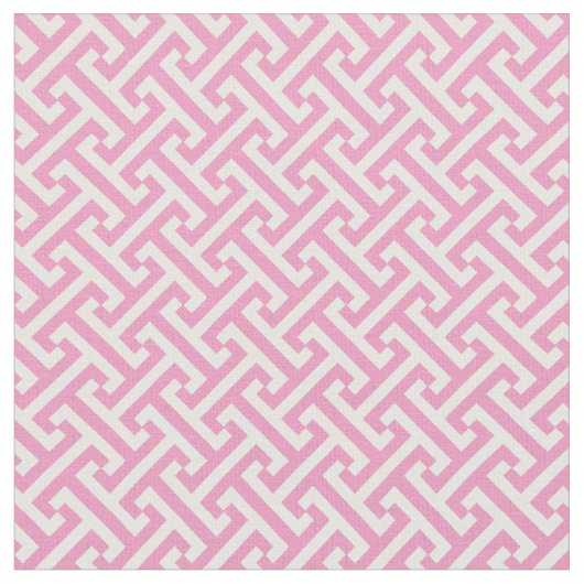 Roze Grieks sleutelpatroon Stof (Close Up)