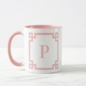 Roze Grieks Zeer belangrijk Grensmonogram Mok (Links)