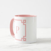 Roze Grieks Zeer belangrijk Grensmonogram Mok (Voorkant links)