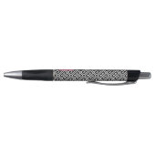 Roze Griekse sleutel en monogram fotocollage Pen (Bodem)