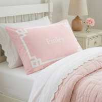 Roze Griekse Sleutel Monogram Standaard Kussensloo