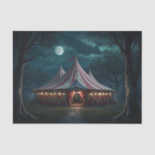 Roze griezelig carnaval decoupage papier (Voorkant)