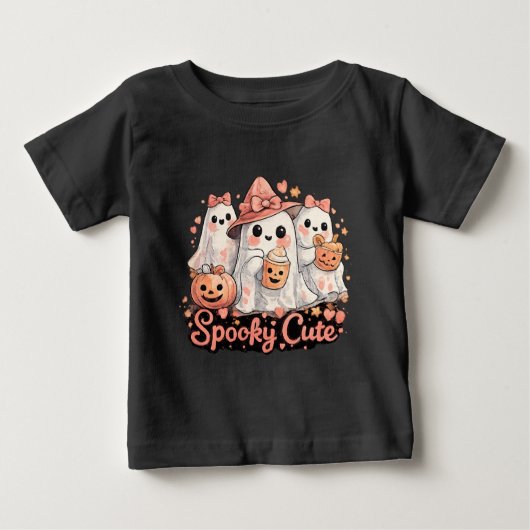 Roze Griezelig Cute Halloween Geesten & Pompoen (Voorkant)