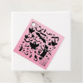 Roze Griezelige Geest Mini Scène Ontwerp Bedankjes Labels (In situ)
