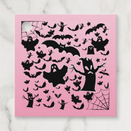 Roze Griezelige Geest Mini Scène Ontwerp Bedankjes Labels