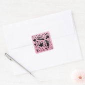 Roze Griezelige Geest Scene Ontwerp Vierkante Sticker (Envelop)
