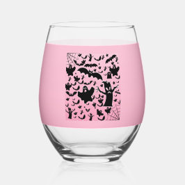 Roze Griezelige Geest Silhouet Glas Kunst