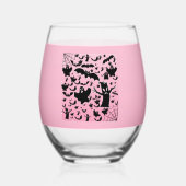 Roze Griezelige Geest Silhouet Glas Kunst (Achterkant)