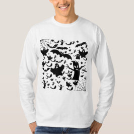 Roze Griezelige Geest Silhouet Scene T-shirt