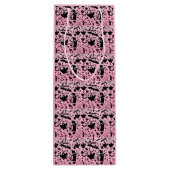 Roze griezelige spookbash-patroon wijn cadeautas (Achterkant)